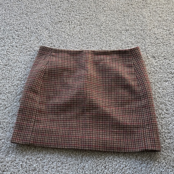 Sezane Malia Mini Skirt, Brown Houndstooth - Picture 4 of 6